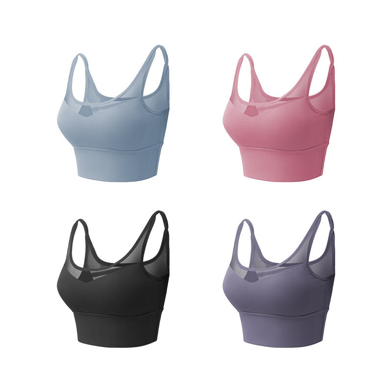 Cross Bra Shockproof Gathering Stereotype Sports Yoga Fitness Spaghetti Bra