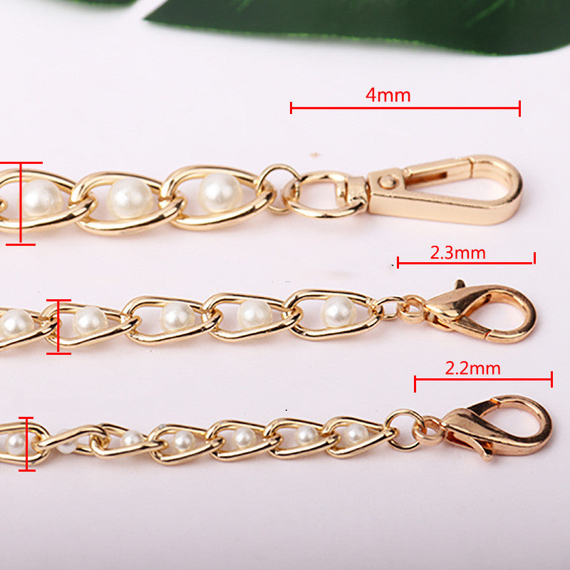 Bag Chain  Metal Pearl Women's Sweet Shoulder Strap