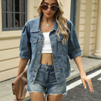 Fashionable Slimming Loose Short Sleeve Denim Coat
