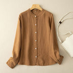 Retro Loose Cotton-linen Shirt Women