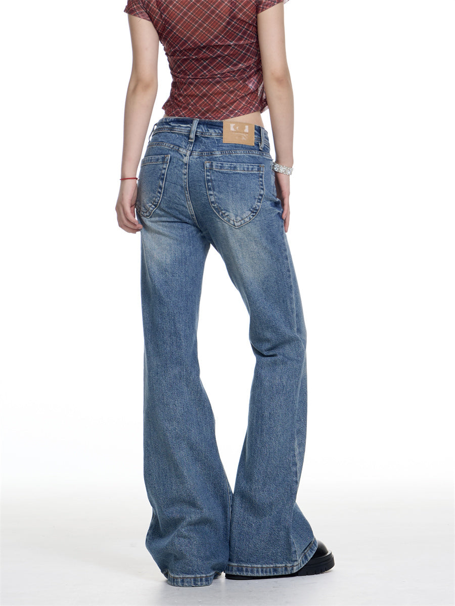 American-style Retro Washed Skinny Jeans Women's High Street Slimming