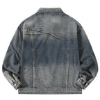 American Retro High Street Washed Destroyed Denim Jacket